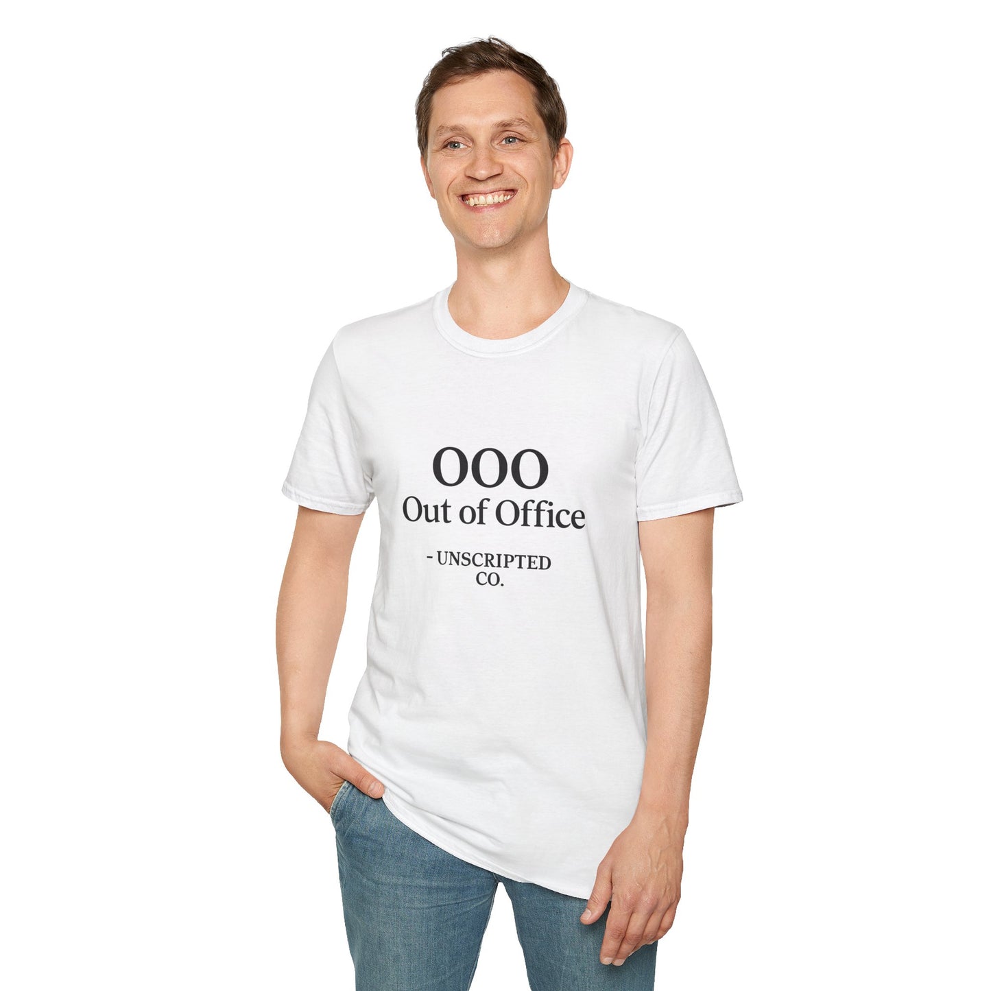 "OOO - Out of Office" Unisex Softstyle Tee - UNSCRIPTED CO.