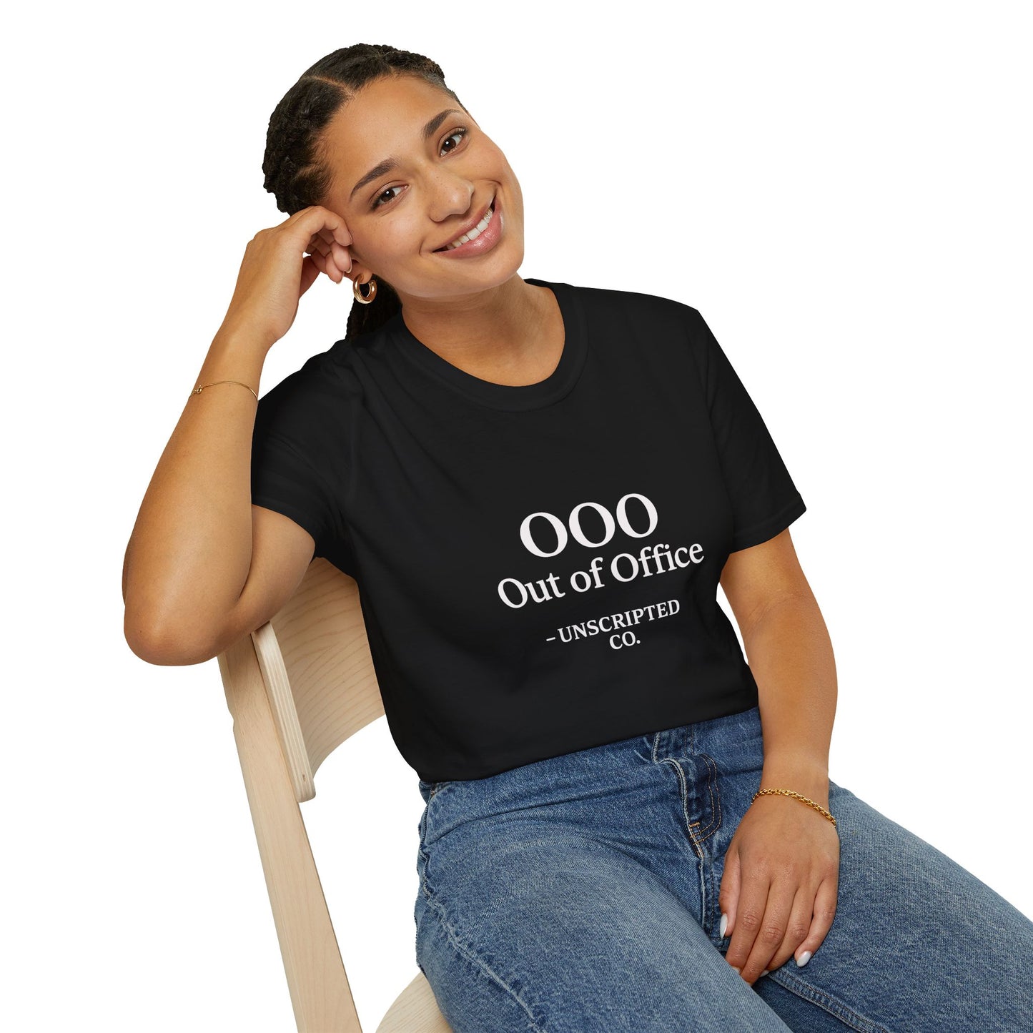 "OOO - Out of Office" Unisex Softstyle Tee - UNSCRIPTED CO.